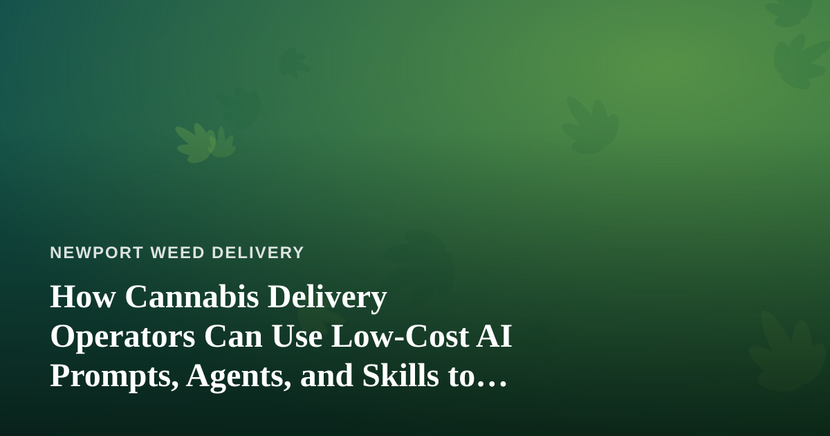 How Cannabis Delivery Operators Can Use Low-Cost AI Prompts, Agents, and Skills to Run Leaner
