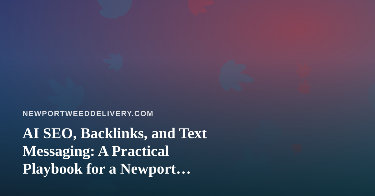 AI SEO, Backlinks, and Text Messaging: A Practical Playbook for a Newport Cannabis Delivery Brand