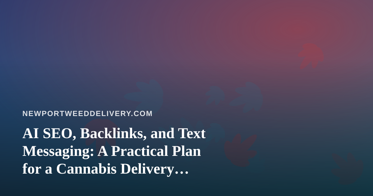 AI SEO, Backlinks, and Text Messaging: A Practical Plan for a Cannabis Delivery Business