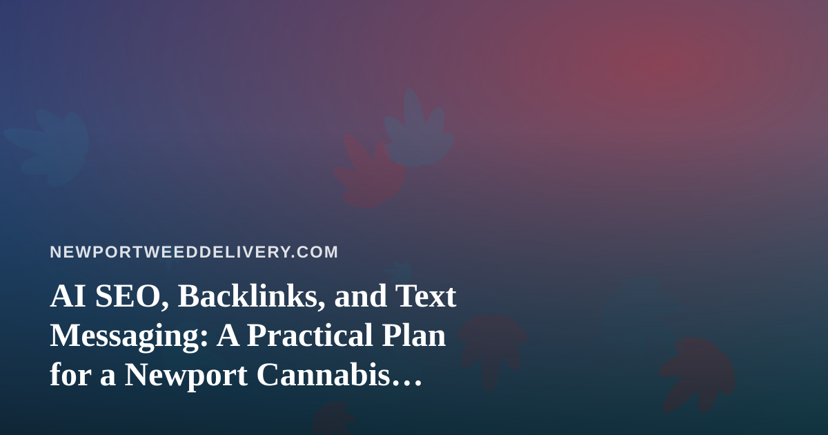 AI SEO, Backlinks, and Text Messaging: A Practical Plan for a Newport Cannabis Delivery Business