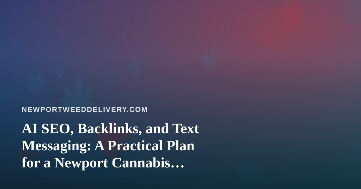 AI SEO, Backlinks, and Text Messaging: A Practical Plan for a Newport Cannabis Delivery Brand