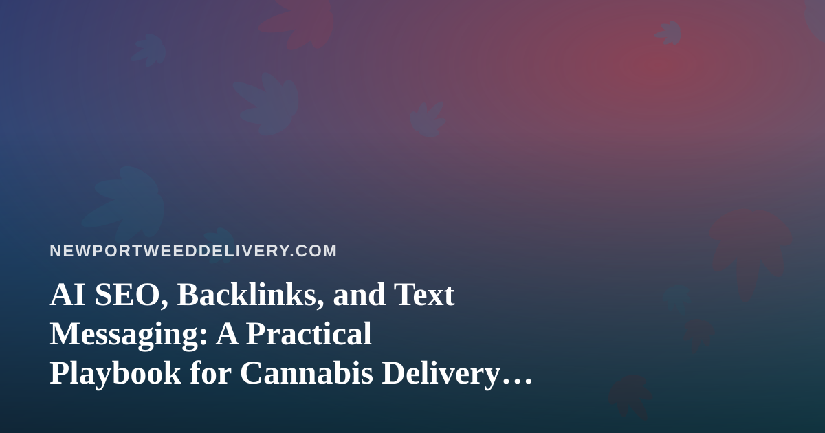 AI SEO, Backlinks, and Text Messaging: A Practical Playbook for Cannabis Delivery Services