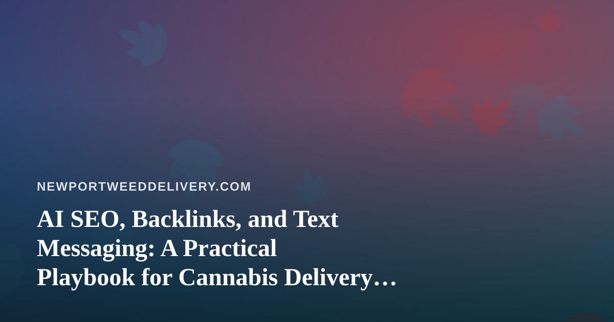 AI SEO, Backlinks, and Text Messaging: A Practical Playbook for Cannabis Delivery Brands
