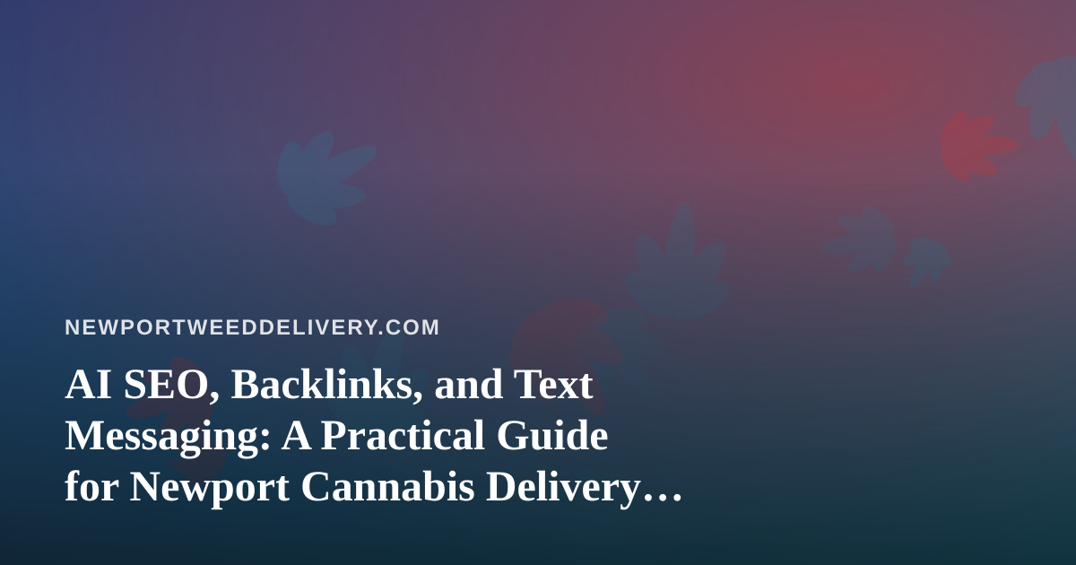 AI SEO, Backlinks, and Text Messaging: A Practical Guide for Newport Cannabis Delivery Shops