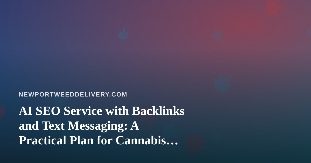 AI SEO Service with Backlinks and Text Messaging: A Practical Plan for Cannabis Delivery Brands