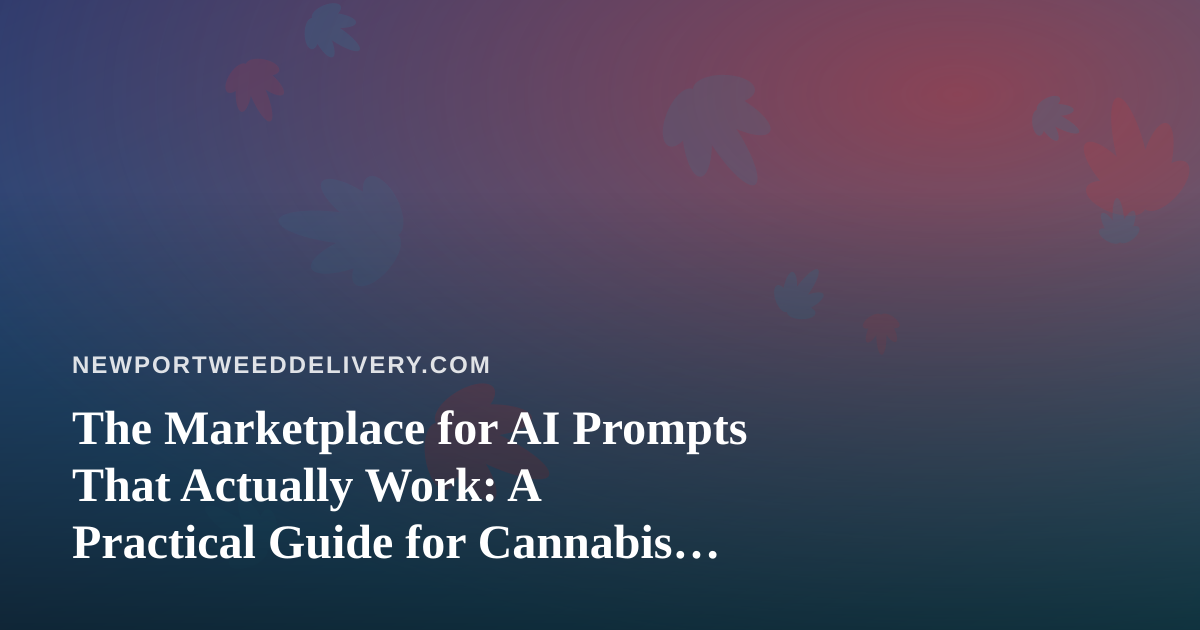 The Marketplace for AI Prompts That Actually Work: A Practical Guide for Cannabis Delivery Brands in Newport